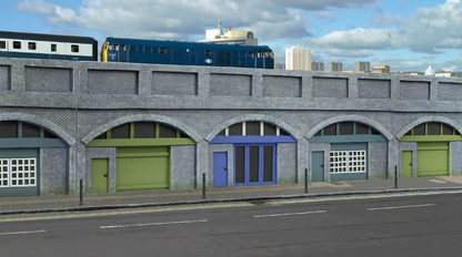 R7368 Low Relief Viaduct with Lock Ups x 2 (Engineers Blue Brick)