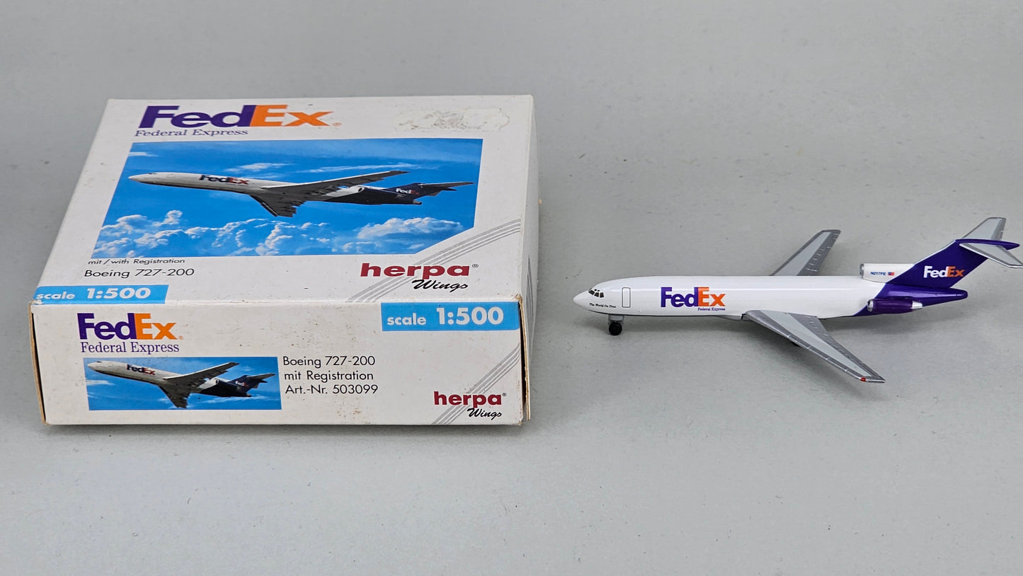 Herpa Wings FedEx (Federal Express) Boeing 727-200 Model No: 503099 - Chester Model Centre
