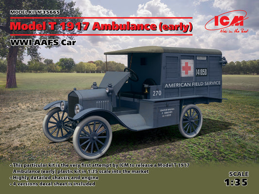 35665 1:35 Model T 1917 Ambulance Early WWI AAFS Car - Chester Model Centre