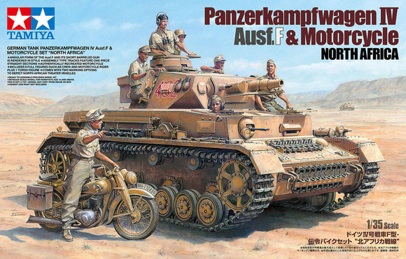 25208 Panzerkampfwagen IV Ausf.F & Motorcycle North Africa - Chester Model Centre