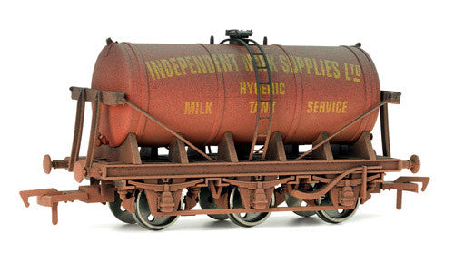 6 Wheel Milk Tank Independent Milk Supplies Weathered - Chester Model Centre