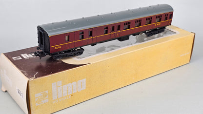 LIMA HO Scale 9321 LMS brake 1st-class corridor coach in crimson (boxed) Running No.5051 (we have three of these) - Chester Model Centre