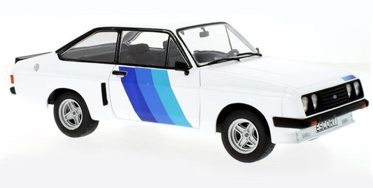 MODELCAR GROUP #MCG18351 - 1:18 Scale FORD ESCORT MKII R White With Blue Flash