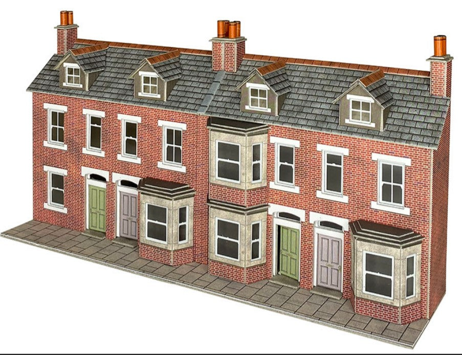 METCALFE OO/HO Scale #PO302 Low Relief Red Brick Terrace House Fronts