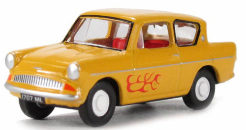 Oxford Diecast Ford Anglia Yellow (The Young Ones/Vyvyan) - 1:76 Scale - Chester Model Centre