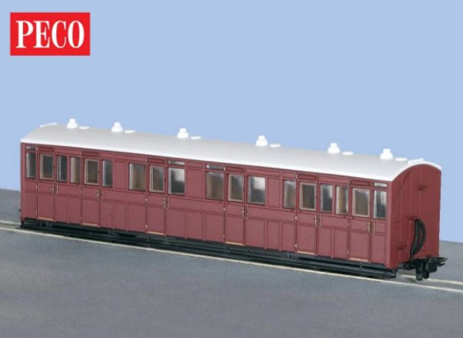PECO 00-9 Scale GR-400A L&B 'Composite 1st & 3rd' Bogie Coach In Lynton & Barnstaple Livery No.5 - Chester Model Centre