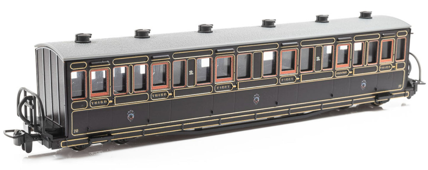 PECO 00-9 Scale GR-620B Festiniog Railway Long 'Bowsider' Bogie Coach Victorian Livery No.20 - Chester Model Centre