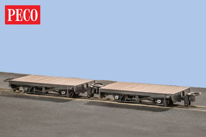 PECO GR-300 4 Wheel Flat Wagons (Pack contains two wagons) 00-9 Gauge - Chester Model Centre