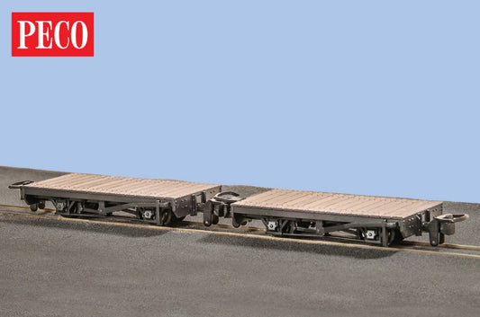 PECO GR-300 4 Wheel Flat Wagons (Pack contains two wagons) 00-9 Gauge - Chester Model Centre