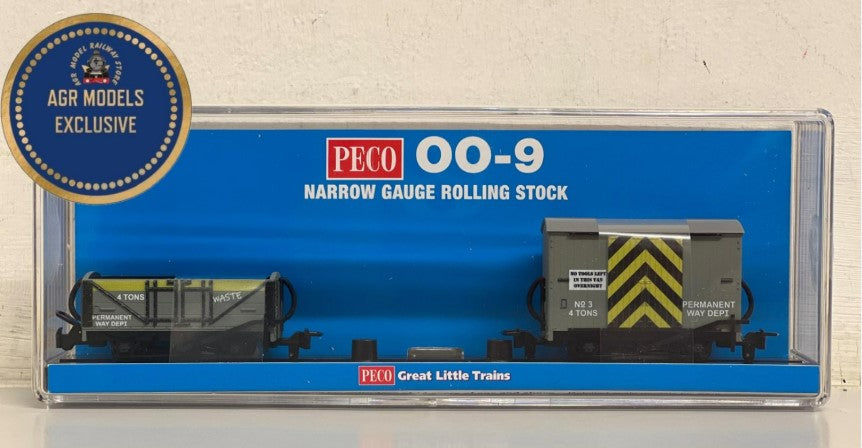 PECO GRC-005 Permanent Way Box Van and 4 Plank Open Wagon, AGR Special Edition. - Chester Model Centre