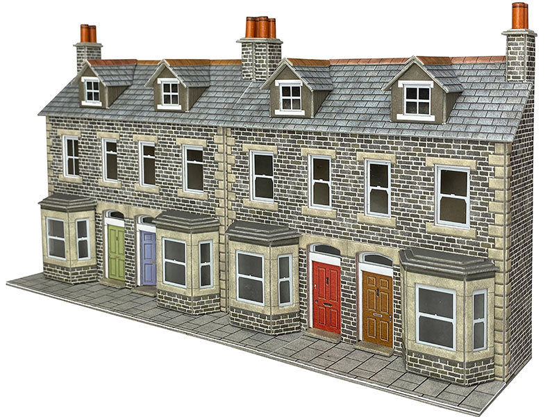 METCALFE PO303 00/HO Scale Terraced House Fronts – Stone - Chester Model Centre
