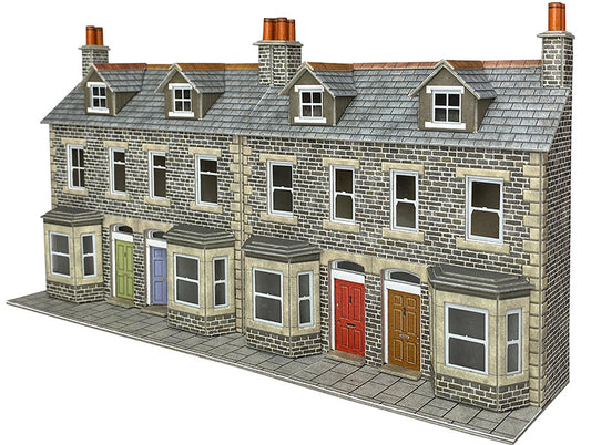 METCALFE PO303 00/HO Scale Terraced House Fronts – Stone - Chester Model Centre
