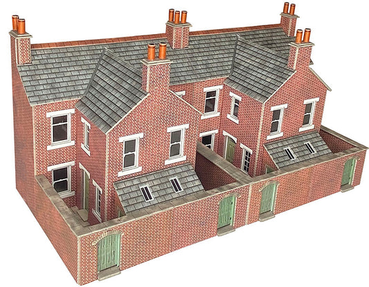 METCALFE   PO304 00/HO Scale Low Relief Terraced House Backs – Brick - Chester Model Centre