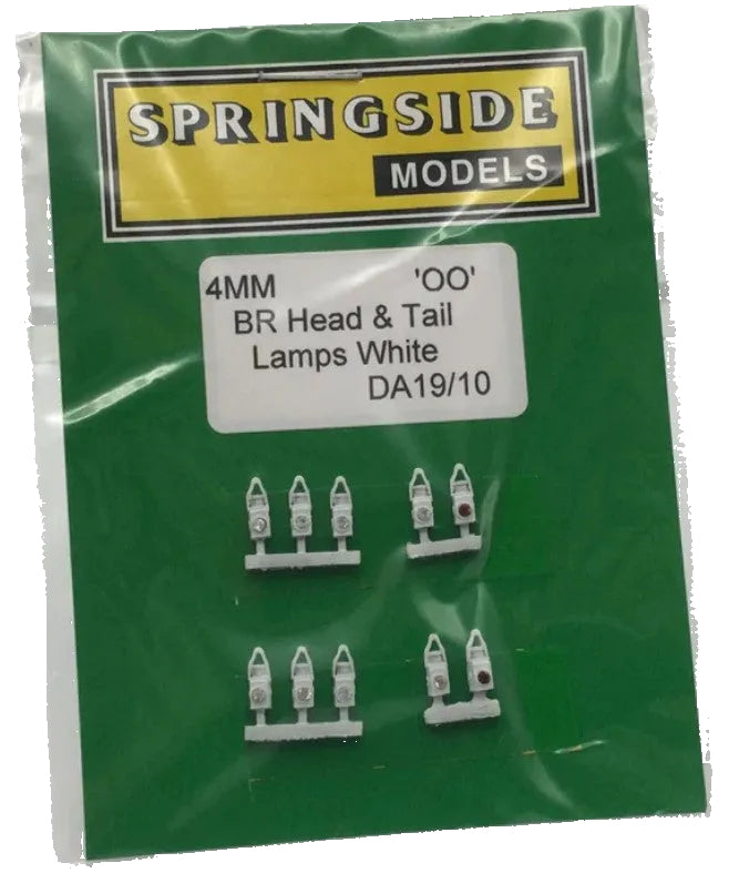 SPRINGSIDE MODELS 4mm Scale DA19/10 BR Head & Tail Lamps White (pack of 10)
