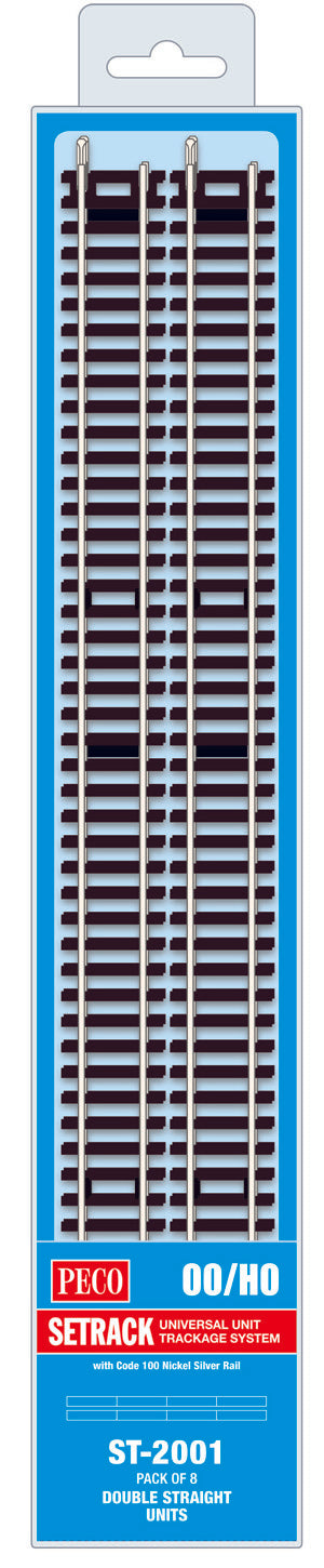 PECO ST-2001 Double Straight (Pack of 8) - Chester Model Centre