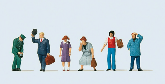 Preiser TT:120 75058 GDR Street Scenes (6) Figure Set - Chester Model Centre