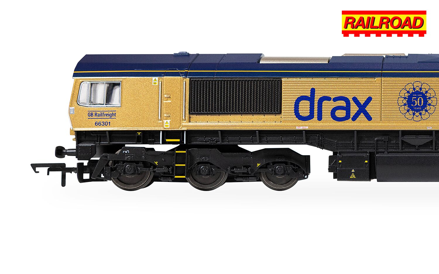 Hornby R30461 GBRF Frax Class 66 'Drax Power Station 50' No. 66301  - Gold Livery (Drax 50th Anniversary) - Chester Model Centre