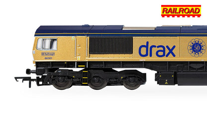 Hornby R30461 GBRF Frax Class 66 'Drax Power Station 50' No. 66301  - Gold Livery (Drax 50th Anniversary) - Chester Model Centre