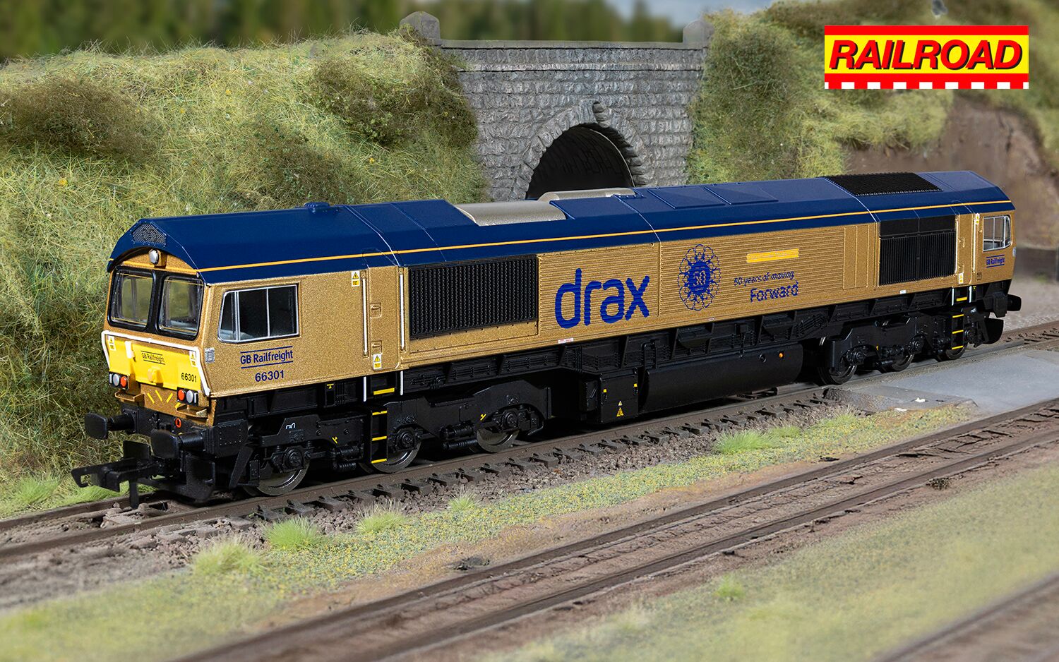 Hornby R30461 GBRF Frax Class 66 'Drax Power Station 50' No. 66301  - Gold Livery (Drax 50th Anniversary) - Chester Model Centre