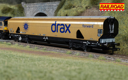 Hornby R60322 Drax - Biomass - Wagon - Gold Livery (Drax 50th Anniversary) - Chester Model Centre