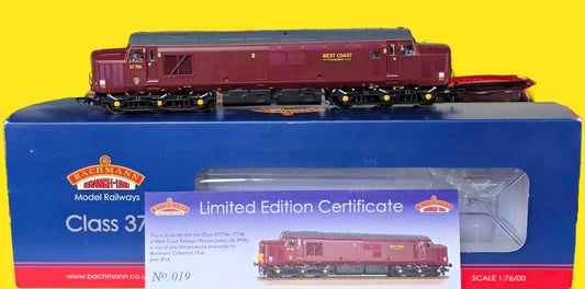 Bachmann 32-390K West Coast Railways Class 37/7 37706 in Maroon Livery - Bachmann Club Exclusive - Chester Model Centre