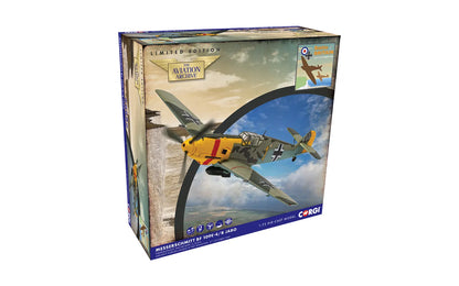 CORGI Limited Edition (908 Items) AA28009 Messerschmitt Me109E-4/B 'Yellow 1' - Oberleutnant Walter Rupp (Battle of Britain 85) - Chester Model Centre