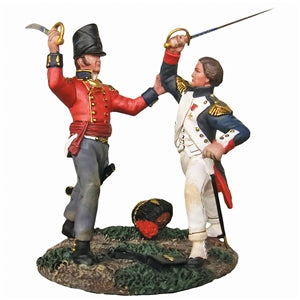 36203 "A Desperate Struggle" French Imperial Guard Officer and British 1st Foot Guards Officer Fighting 1815 - Chester Model Centre