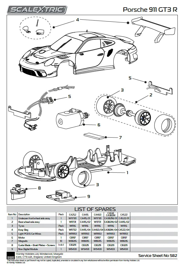 SCALEXTRIC C4522 Porsche 911 GT3 R - ACI Motorsports 2023 - Chester Model Centre