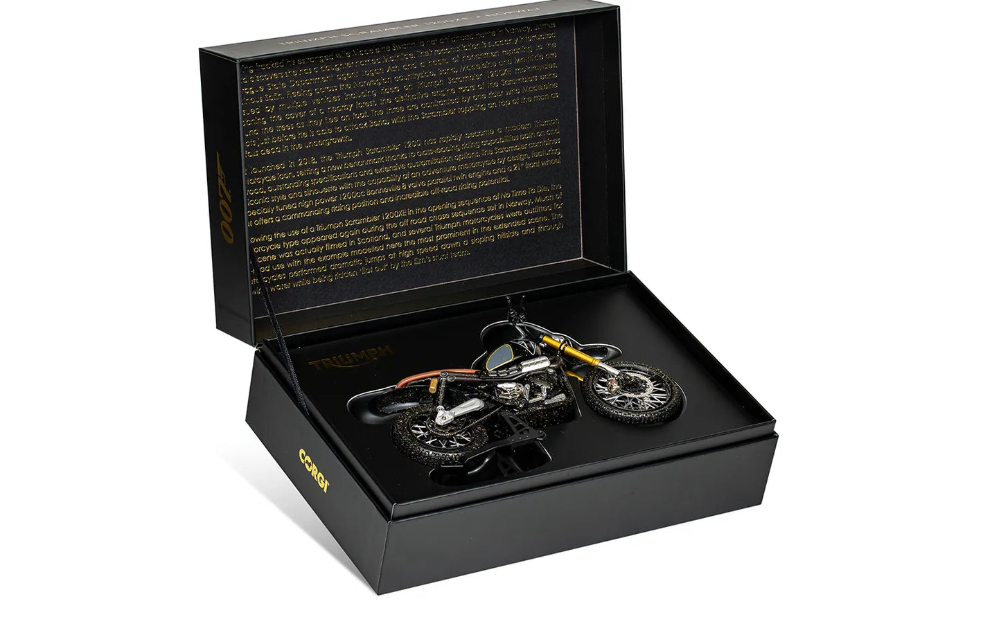 CORGI CC08403 Triumph Scrambler 1200XE (Norway) James Bond - 'No Time To Die' - Chester Model Centre