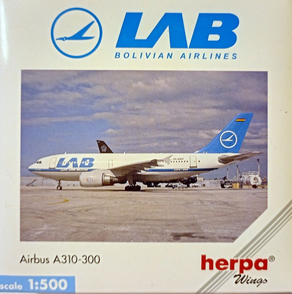 Herpa Wings 1:500 LAB Bolivian Airlines Airbus A310-300 (501095 - Chester Model Centre