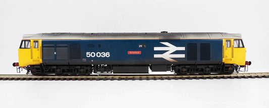 Heljan 7mm (O Gauge) 4030 - Class 50 036 'Victorious' BR Large Logo Blue Weathered Diesel Locomotive - Chester Model Centre