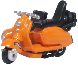 Oxford Diecast Scooter and Sidecar Orange - Chester Model Centre