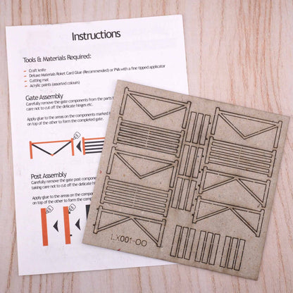 Scale Model Scenery LX001-OO Laser Cut Five Bar Gates & Posts (Pack Of 3) OO/4mm/1:76 - Chester Model Centre