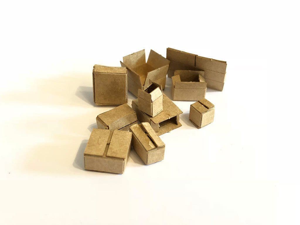 Scale model scenery Cardboard Boxes LX165-OO (35 boxes in assorted sizes) - Chester Model Centre