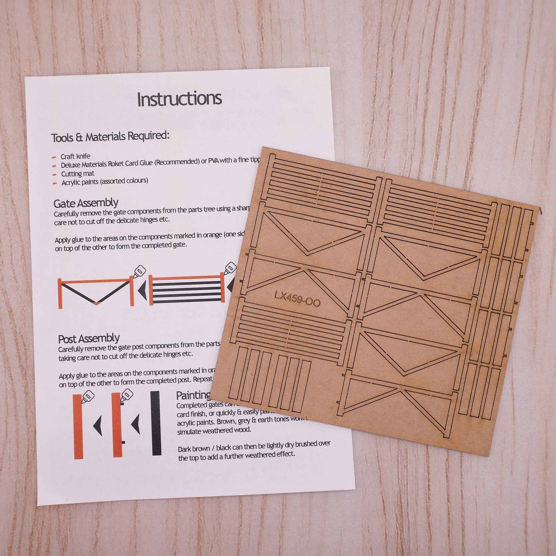 Scale Model Scenery LX459-OO Laser Cut Five Bar Gates & Posts (Pack Of 3) OO/4mm/1:76 - Chester Model Centre