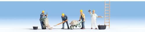 Noch TT:120 N45055 Bricklayers (4) Ladders And Accessories Figure Set - Chester Model Centre