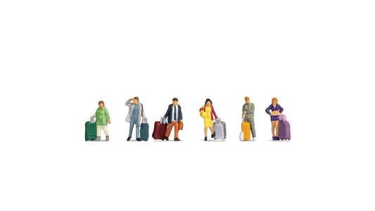 Noch TT:120 N45223 Passengers With Modern Luggage (6) Figure Set - Chester Model Centre