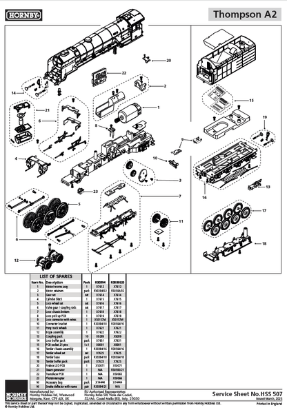 HORNBY R30395SS BR (Early) - Thompson A2-2 - 60501 'Cock O the North' (With Steam Generator) - Chester Model Centre