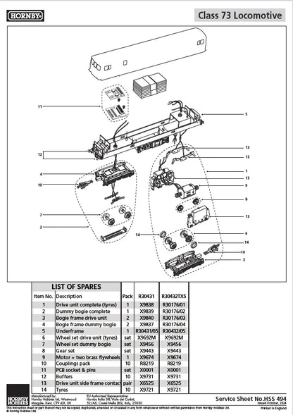 HORNBY R30431 RailRoad: Class 73 - BR - 73132 - Era 8 Sectorisation (1982-1997) - Chester Model Centre