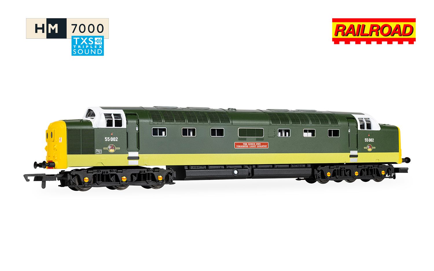 HORNBY R30438TXS RailRoad: Class 55 (Deltic) - BR - 55002 'The Kings own Yorkshire Light Infantry' (DCC Sound Fitted) - Chester Model Centre