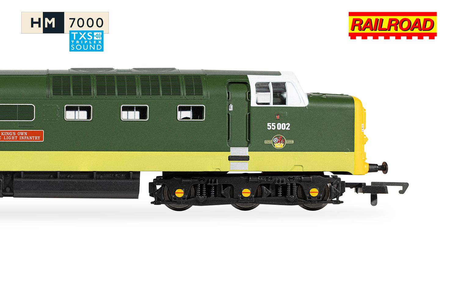 HORNBY R30438TXS RailRoad: Class 55 (Deltic) - BR - 55002 'The Kings own Yorkshire Light Infantry' (DCC Sound Fitted) - Chester Model Centre
