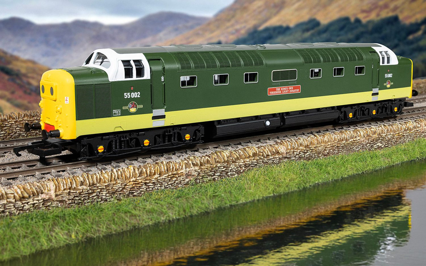 HORNBY R30438TXS RailRoad: Class 55 (Deltic) - BR - 55002 'The Kings own Yorkshire Light Infantry' (DCC Sound Fitted) - Chester Model Centre