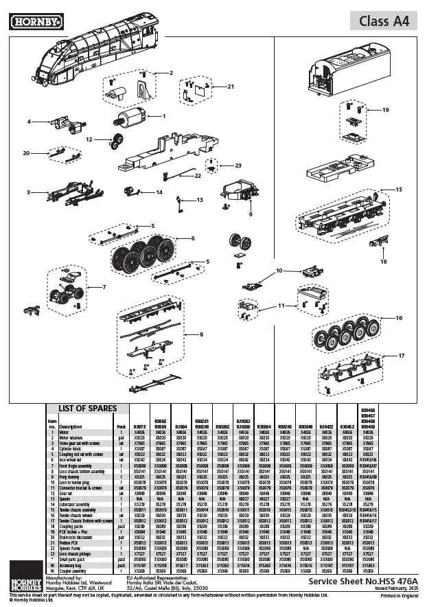 HORNBY R30452 LNER - Class A4 - 4466 'Sir Ralph Wedgwood' (VE Day 80th Anniversary) - Chester Model Centre