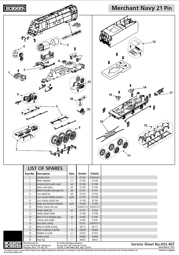 HORNBY R30455 SR - Merchant Navy Class - 21C9 'Shaw Savill' (VE Day 80th Anniversary) Era 4 - 1948-1956 DCC Ready 21pin - Chester Model Centre