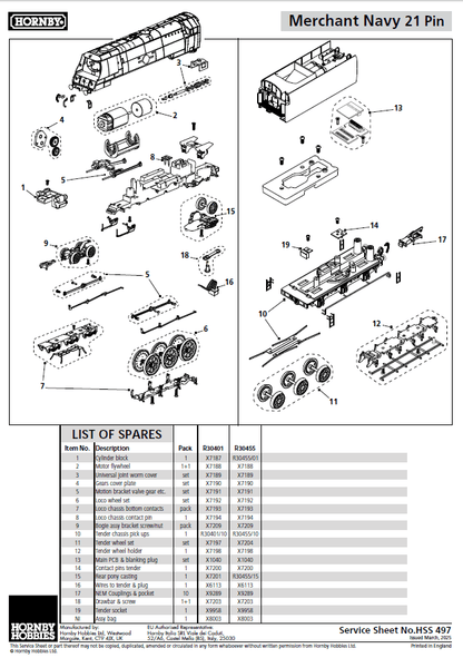 HORNBY R30455 SR - Merchant Navy Class - 21C9 'Shaw Savill' (VE Day 80th Anniversary) Era 4 - 1948-1956 DCC Ready 21pin - Chester Model Centre