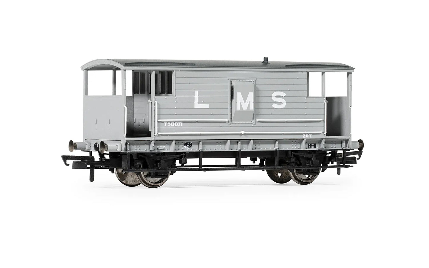 Hornby R60285 OO Gauge LMS Grey 20T Brake Van No.730071 - Chester Model Centre