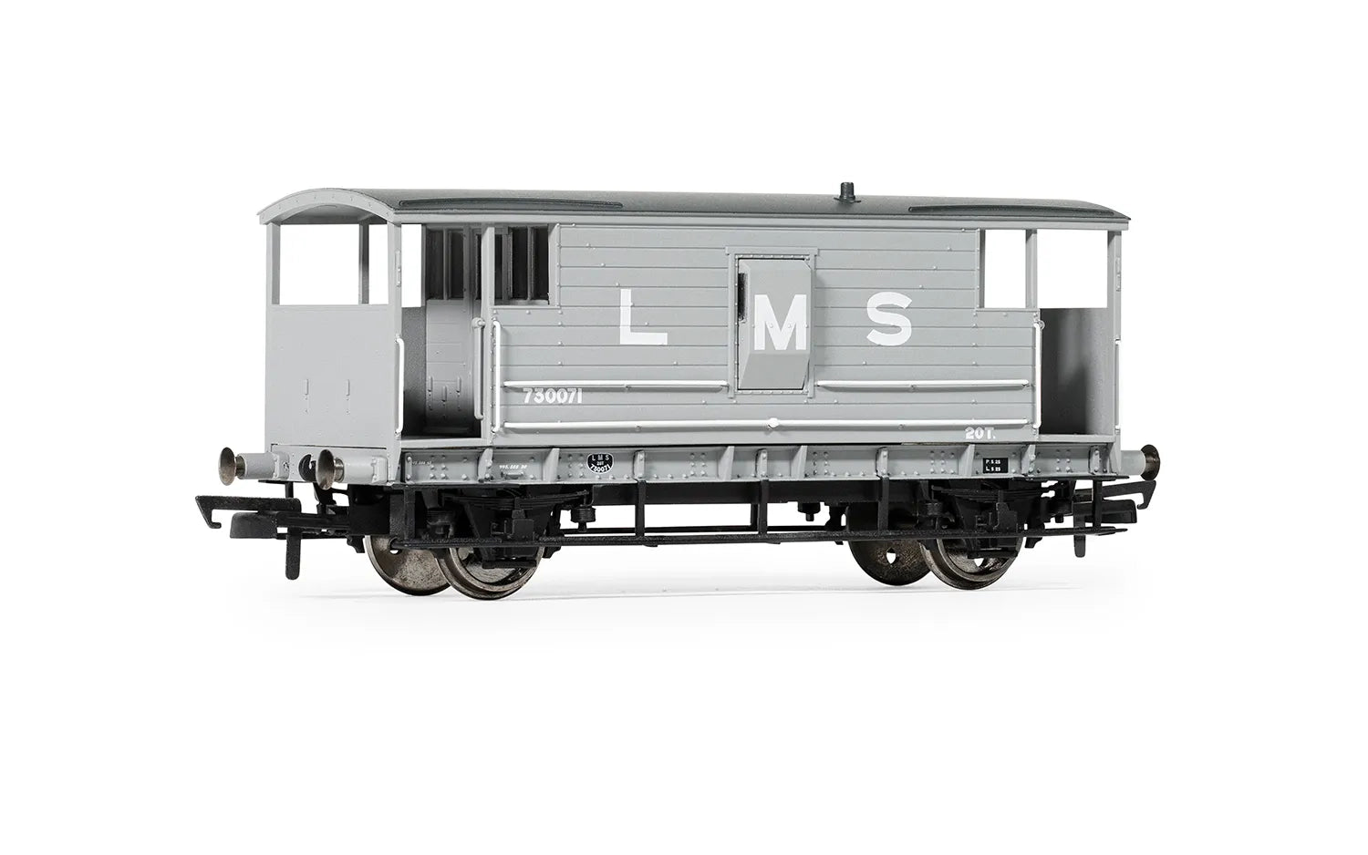 Hornby R60285 OO Gauge LMS Grey 20T Brake Van No.730071 - Chester Model Centre