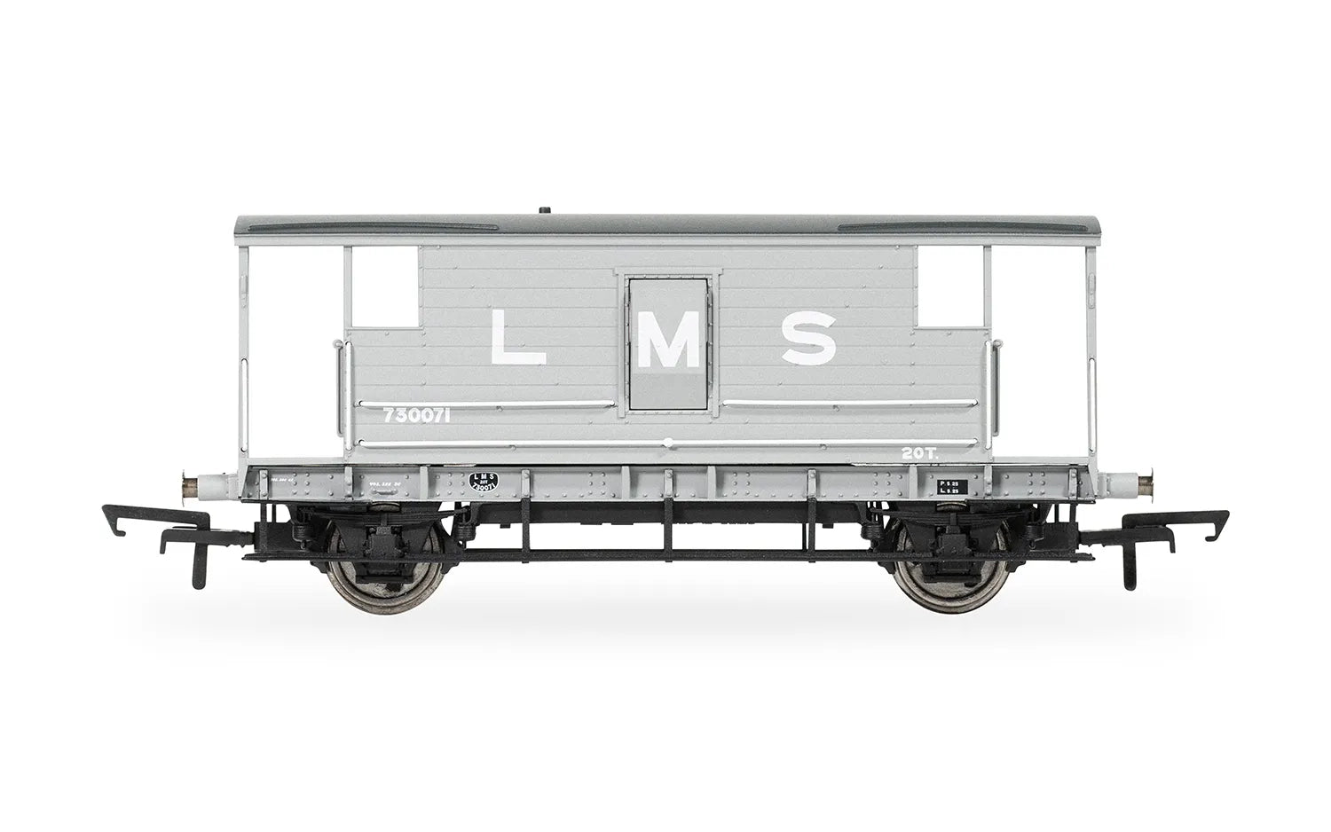 Hornby R60285 OO Gauge LMS Grey 20T Brake Van No.730071 - Chester Model Centre