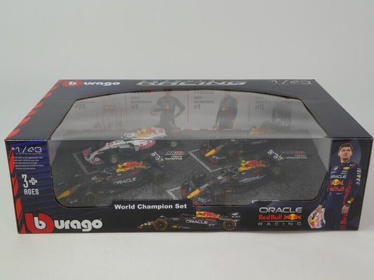 Bburago F1 Red Bull Set Verstappen 2023 2022 2021 - Chester Model Centre