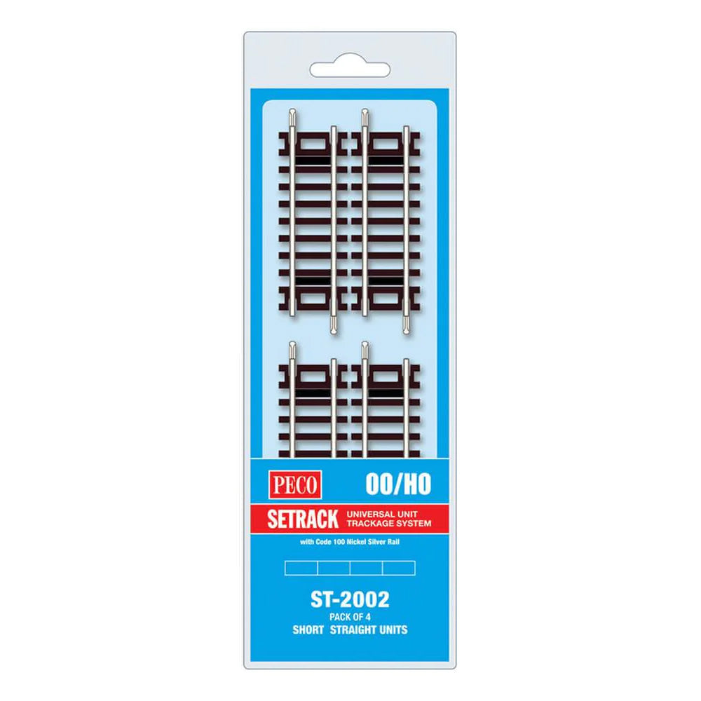 Peco ST-2002 Short straight units pack of 4 - Chester Model Centre